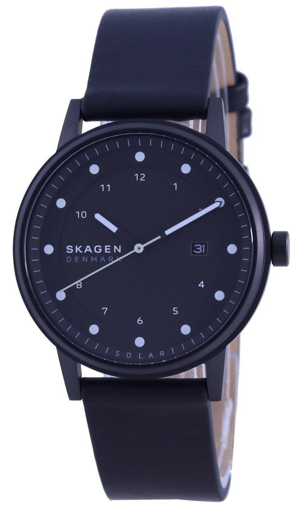 Skagen Henriksen Black Dial Leather Strap Solar SKW6740 Men's Watch
