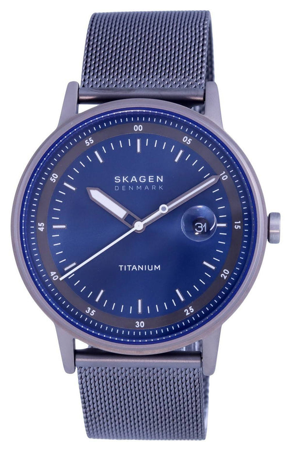 Skagen Henriksen Stainless Steel Mesh Blue Dial Quartz SKW6754 Men's Watch