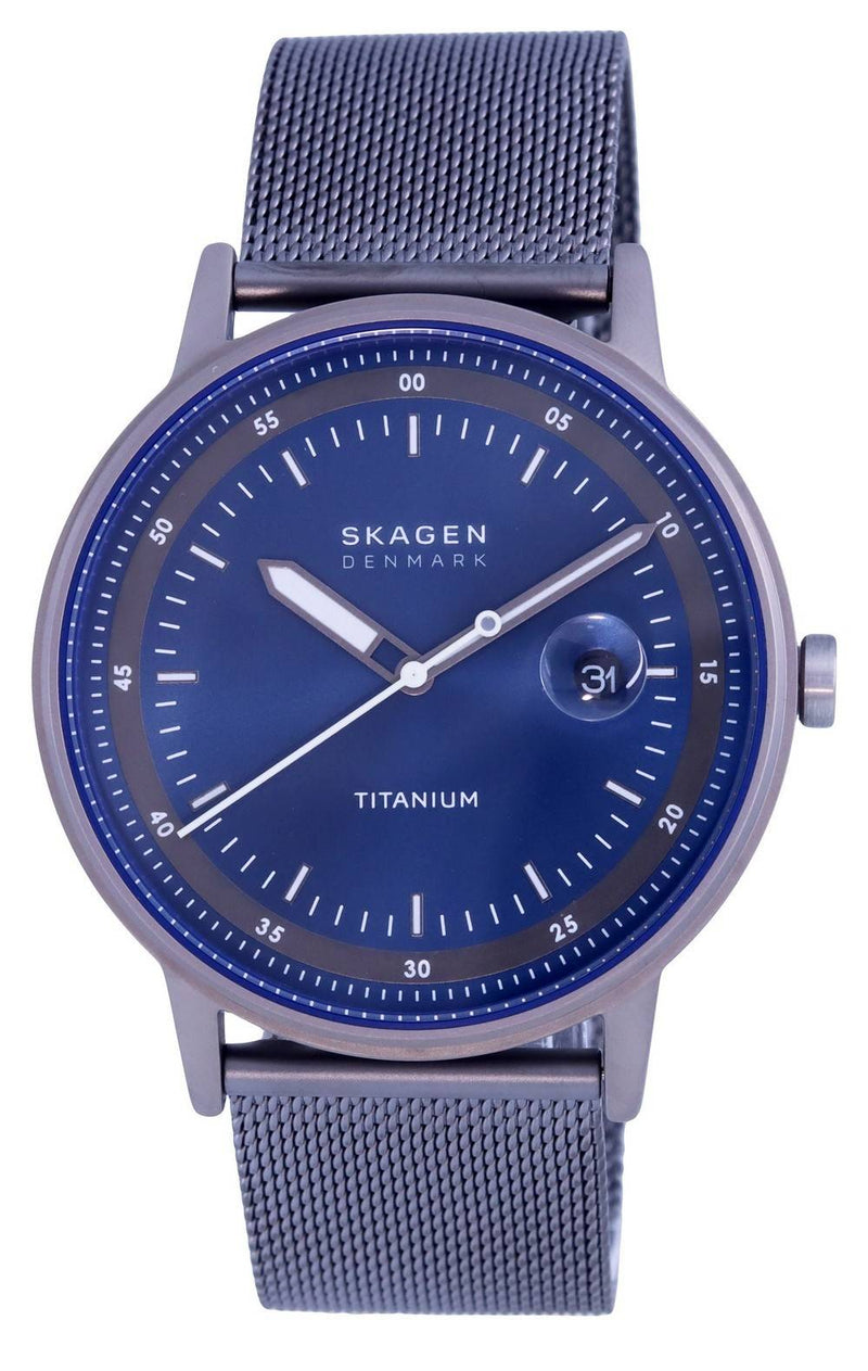 Skagen Henriksen Stainless Steel Mesh Blue Dial Quartz SKW6754 Men's Watch