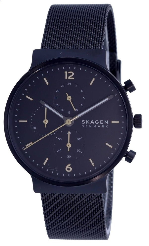 Skagen Ancher Stainless Steel Mesh Black Dial Quartz SKW6762 Men's Watch