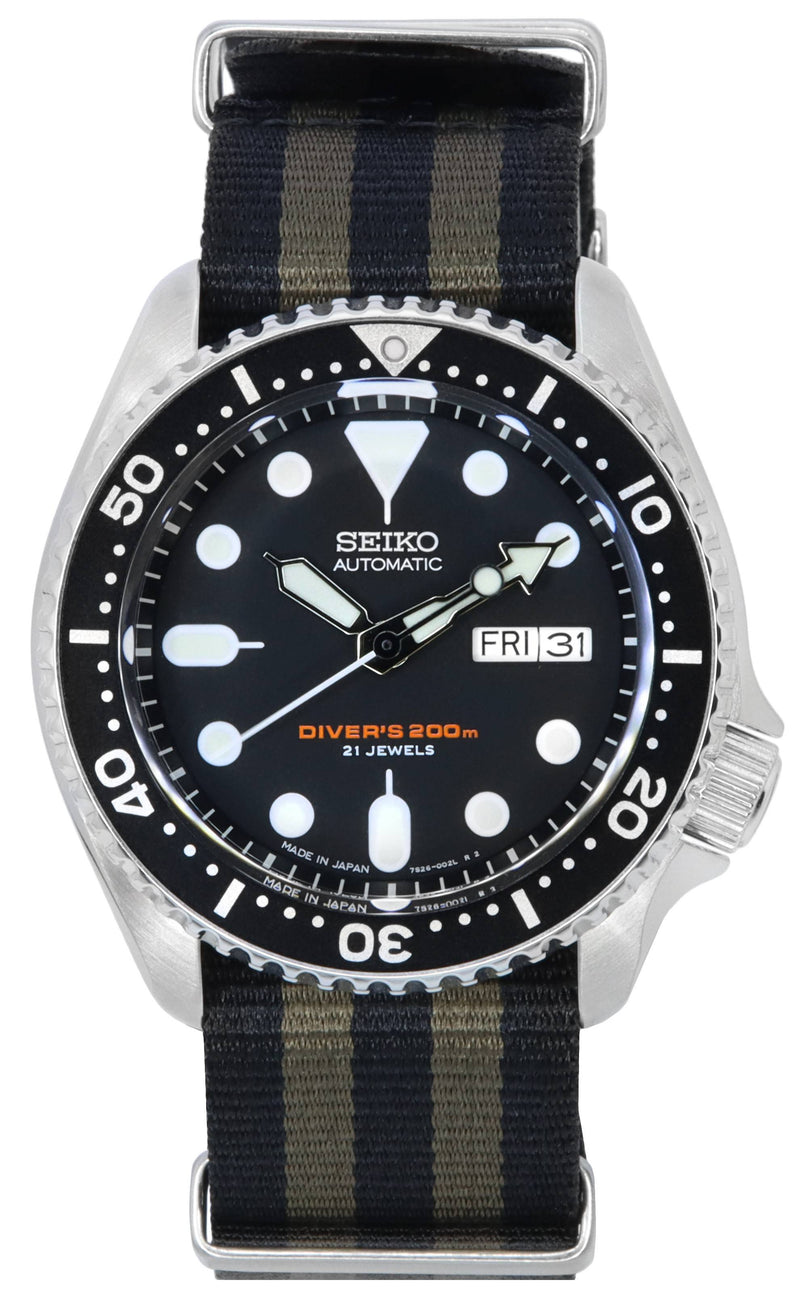 Seiko black automatic diver best sale men's watch