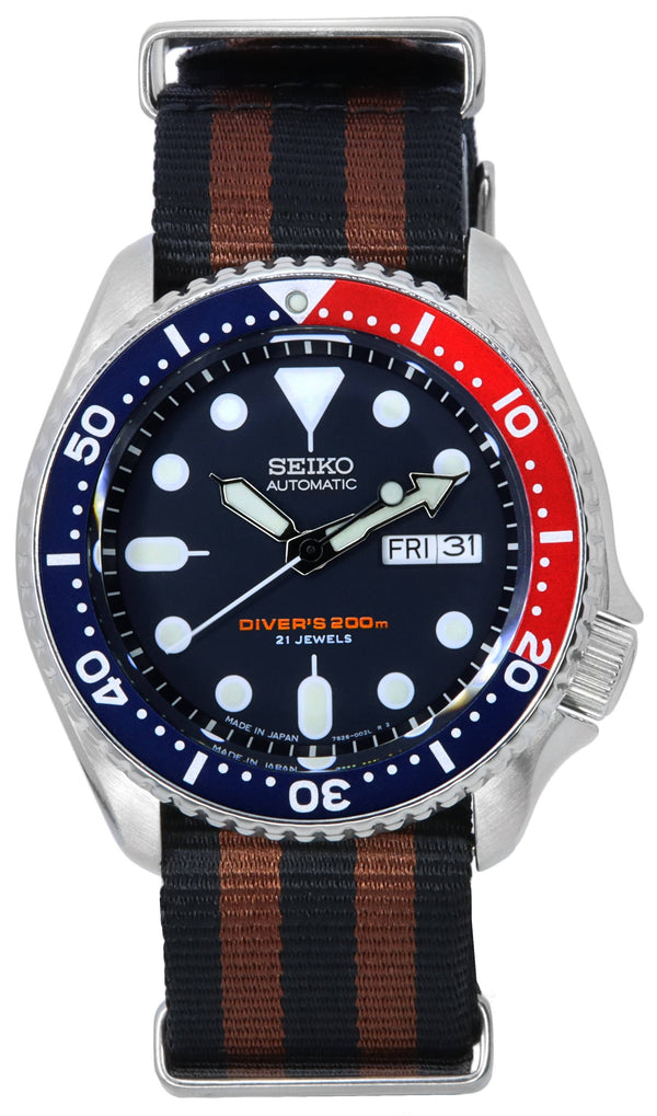 Seiko Blue Dial Automatic Diver's SKX009J1-var-NATO22 200M Men's Watch