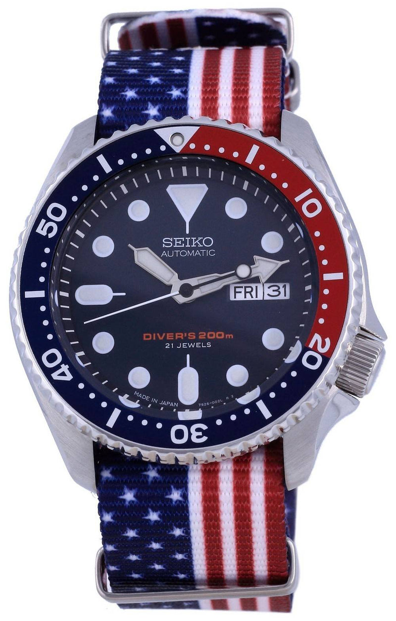 Seiko Automatic Diver's Polyester Japan Made SKX009J1-var-NATO27 200M Men's Watch