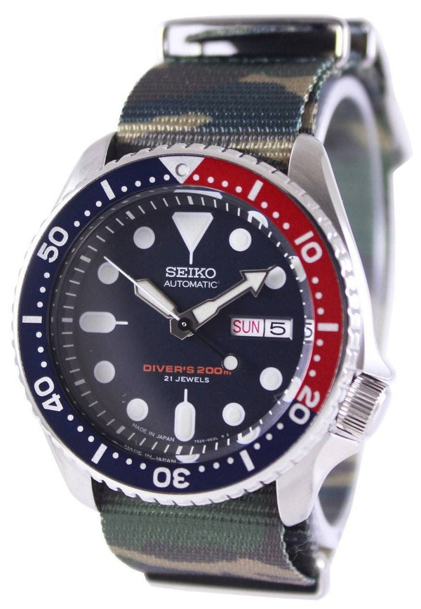 Seiko Automatic Diver's 200M Army NATO Strap SKX009J1-var-NATO5 Men's Watch