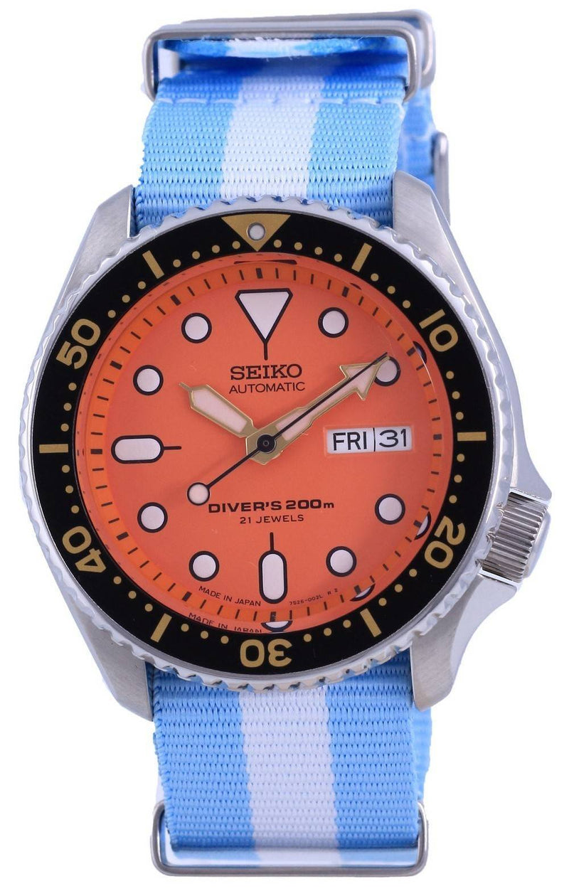 Seiko Automatic Diver's Japan Made Polyester SKX011J1-var-NATO24 200M Men's Watch