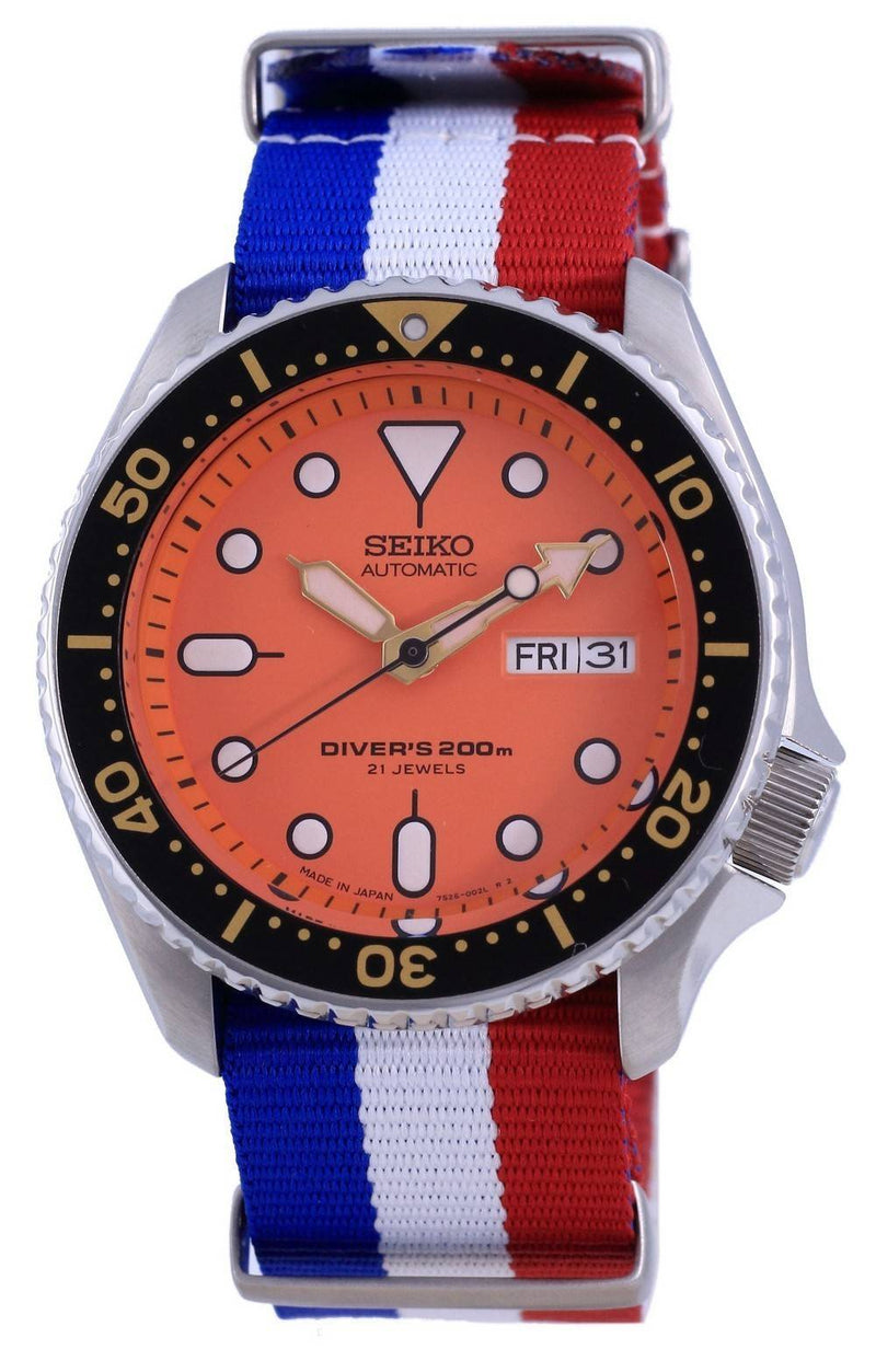 Seiko Automatic Diver's Japan Made Polyester SKX011J1-var-NATO25 200M Men's Watch