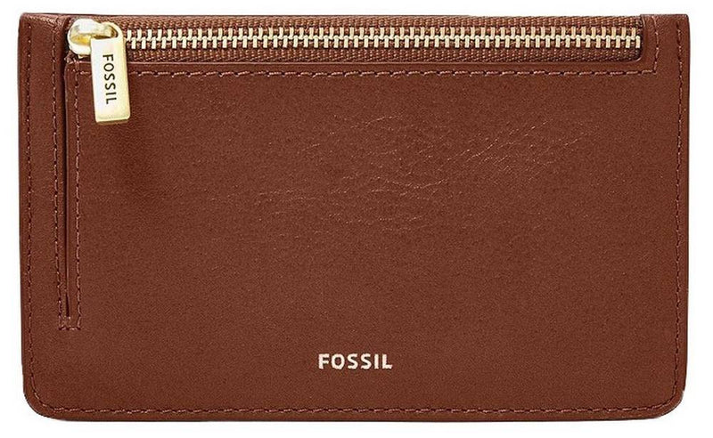 Fossil Logan Brown Zip Closure SL7925200 Women's Card Case