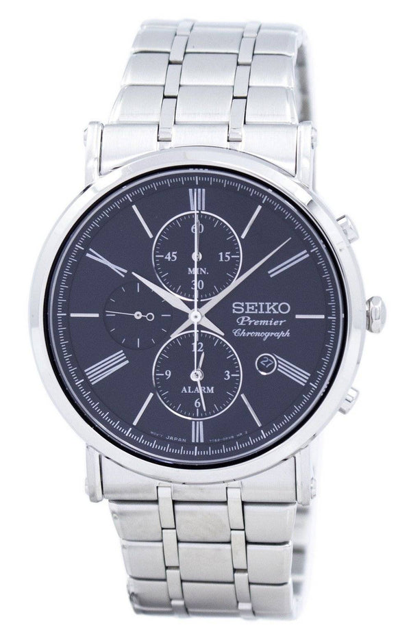 Seiko Premier Chronograph Alarm Quartz SNAF75 SNAF75P1 SNAF75P Men's Watch