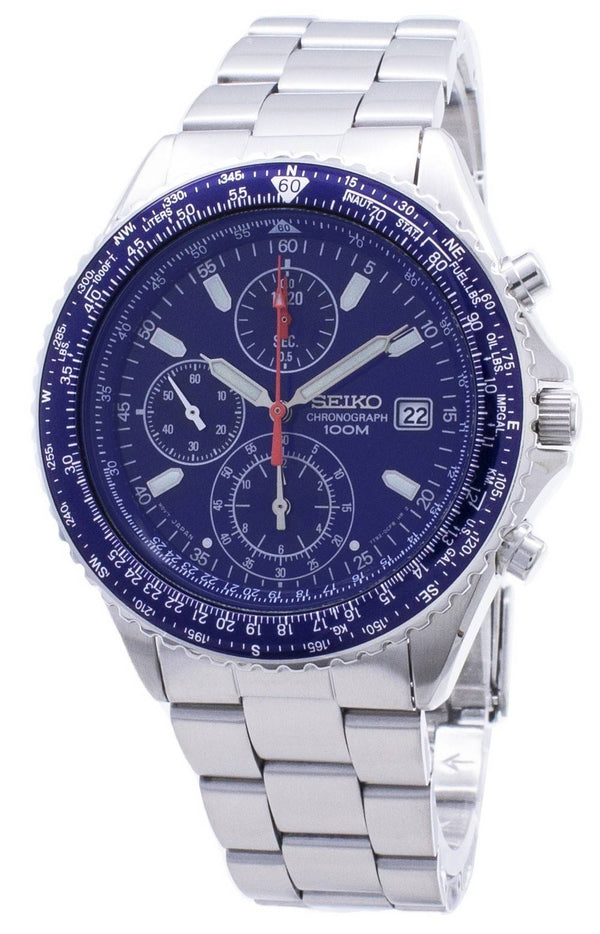 Seiko Flightmaster Pilot Slide Rule Chronograph SND255 SND255P1 SND255P Men's Watch