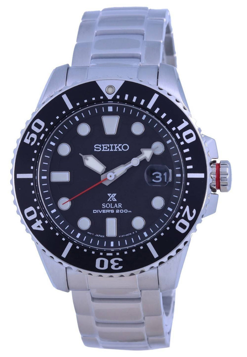 Seiko Prospex Padi Black Dial Stainless Steel Solar Diver's SNE551 SNE551P1 SNE551P 200M Men's Watch