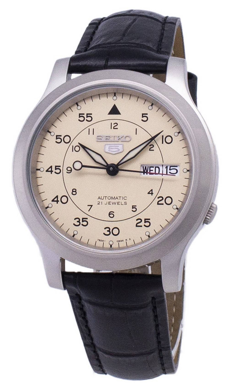 Seiko 5 Military SNK803K2-var-SS1 Automatic Black Leather Strap Men's Watch