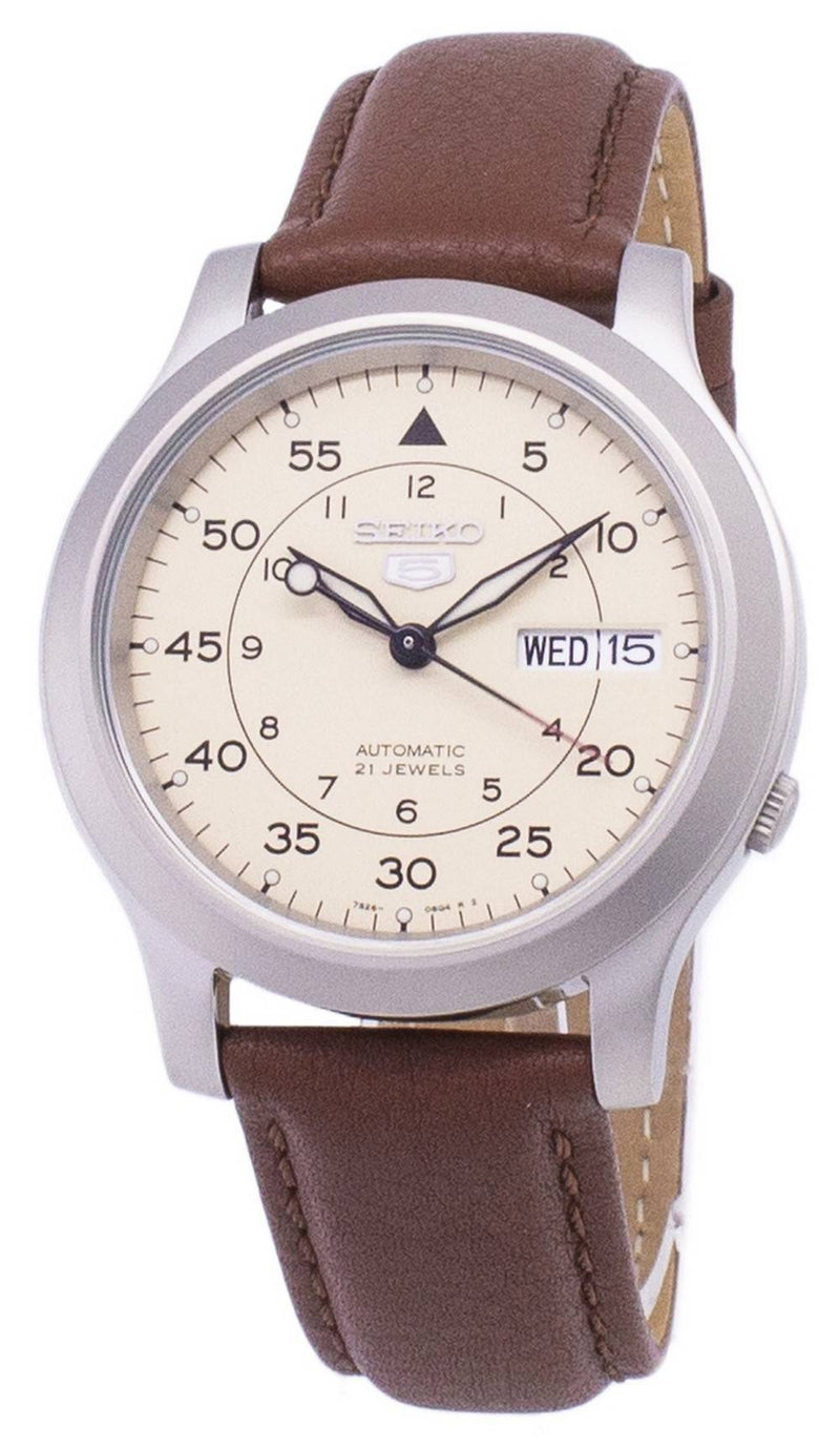 Seiko 5 Military SNK803K2-var-SS5 Automatic Brown Leather Strap Men's Watch