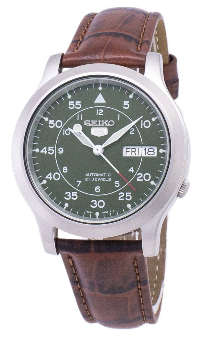 Seiko 5 Military SNK805K2-var-SS2 Automatic Brown Leather Strap Men's Watch