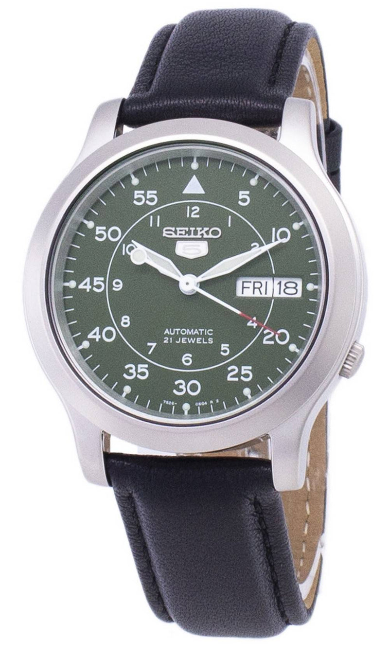 Seiko 5 Military SNK805K2-var-SS3 Automatic Black Leather Strap Men's Watch