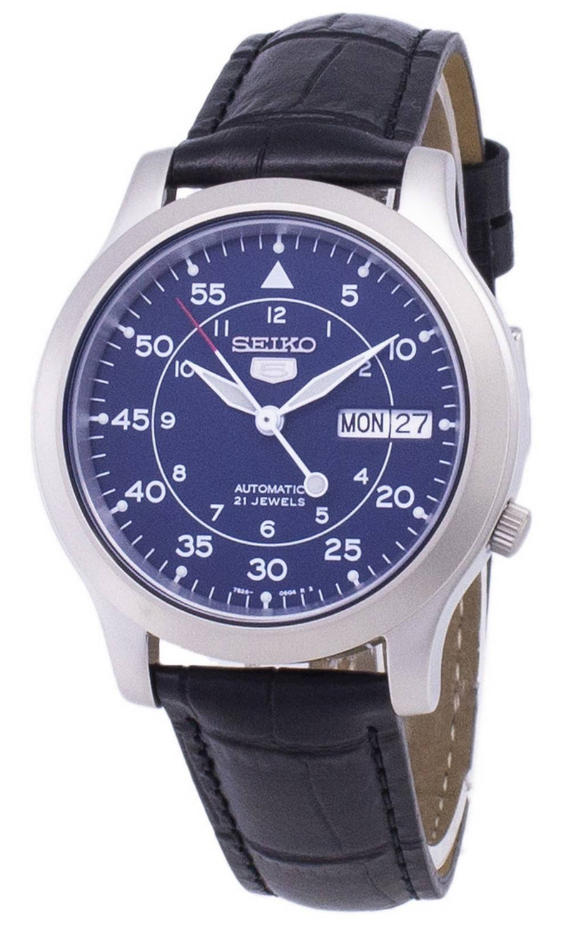 Seiko 5 Military SNK807K2-var-SS1 Automatic Black Leather Strap Men's Watch