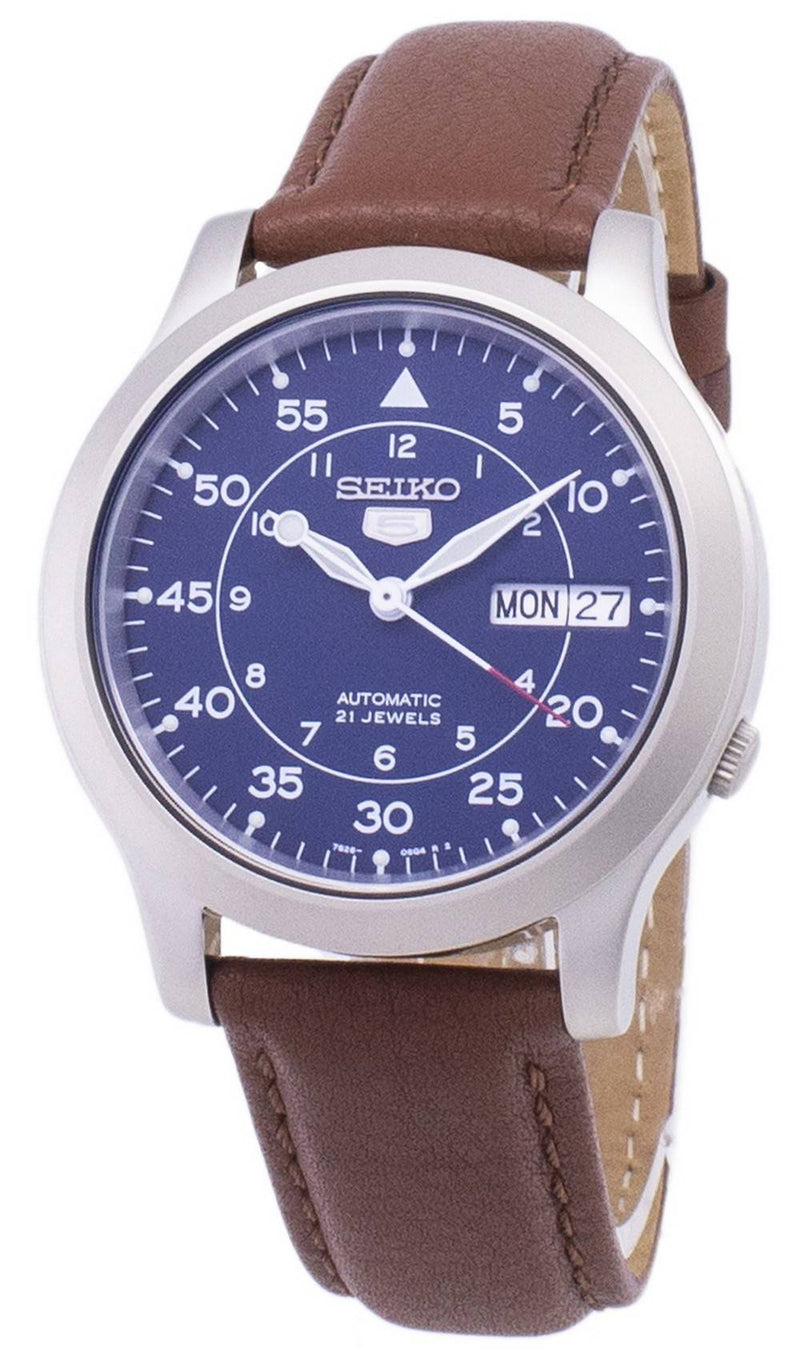 Seiko 5 Military SNK807K2-var-SS5 Automatic Brown Leather Strap Men's Watch