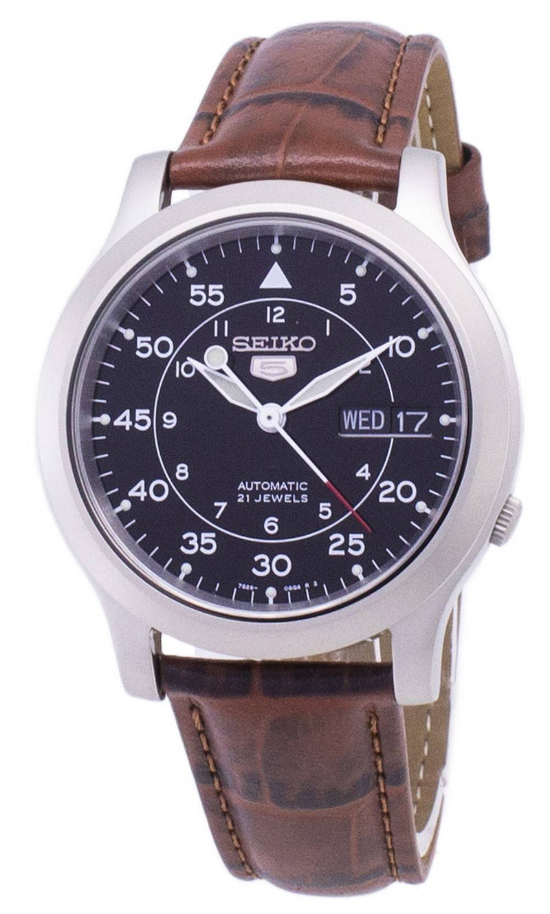 Seiko 5 Military SNK809K2-var-SS2 Automatic Brown Leather Strap Men's Watch