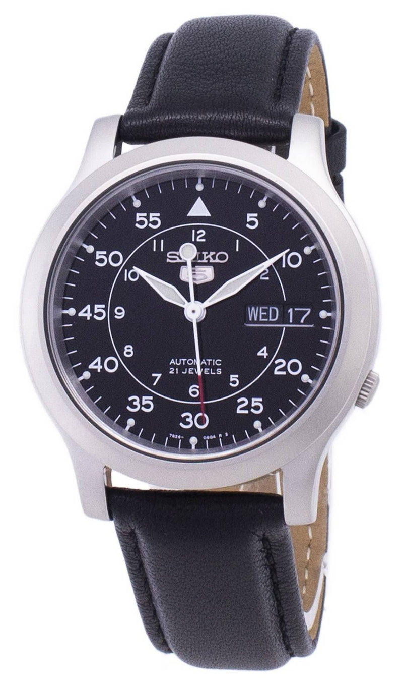 Seiko 5 Military SNK809K2-var-SS3 Automatic Black Leather Strap Men's Watch