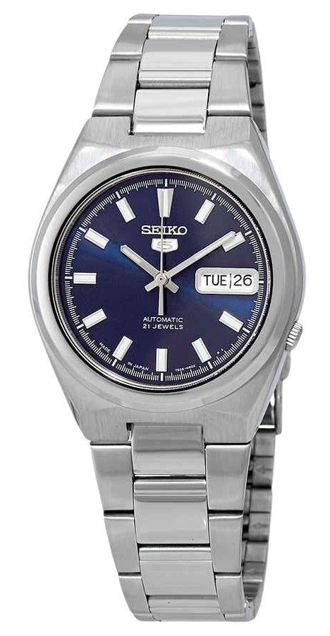 Seiko 5 Date-Day Stainless Steel Blue Dial 21 Jewels Automatic SNKC51J1 Men's Watch