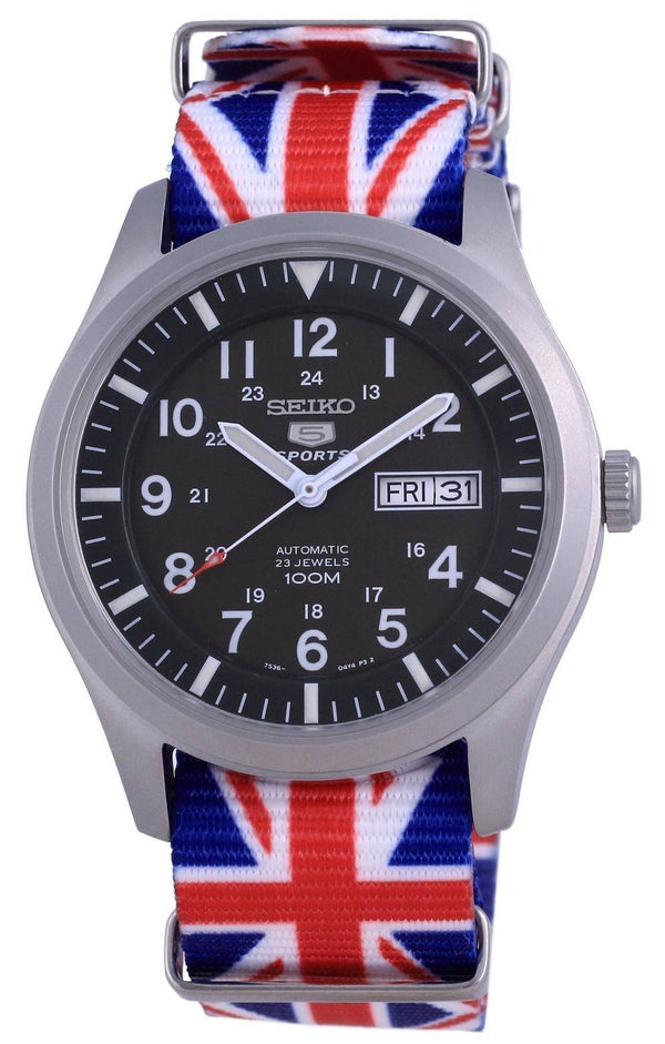 Seiko 5 Sports Military Automatic Polyester SNZG09K1-var-NATO28 100M Men's Watch