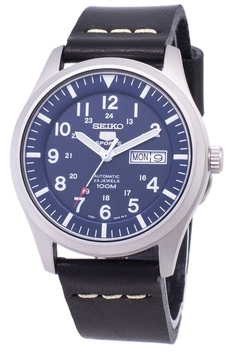 Seiko 5 Sports SNZG11K1-var-LS14 Automatic Black Leather Strap Men's Watch