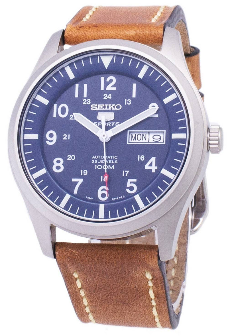 Seiko 5 Sports SNZG11K1-var-LS17 Automatic Brown Leather Strap Men's Watch