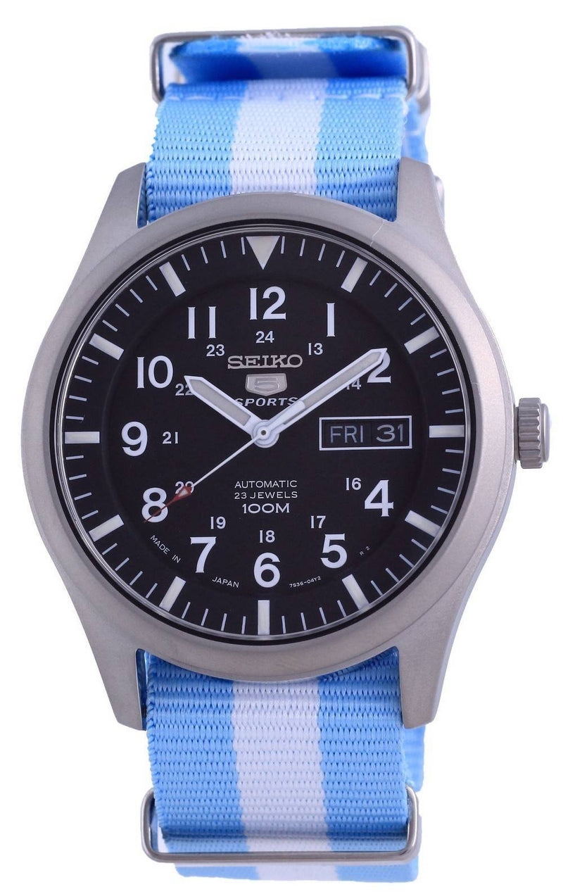 Seiko 5 Sports Automatic Polyester SNZG15J1-var-NATO24 100M Men's Watch