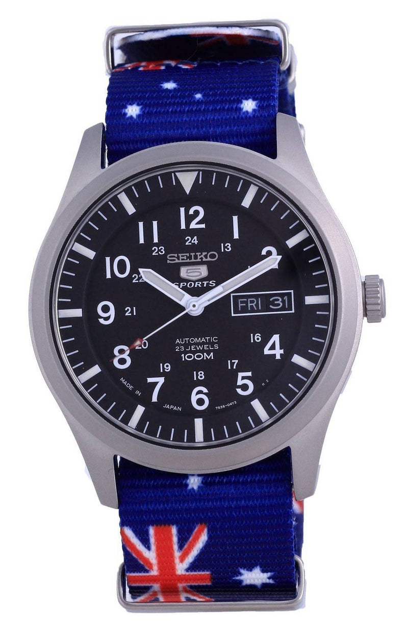 Seiko 5 Sports Automatic Polyester SNZG15J1-var-NATO30 100M Men's Watch