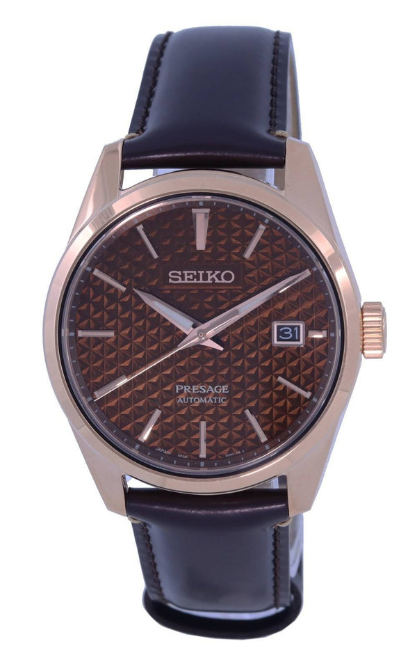 Seiko Presage Sharp Edge Brown Dial Automatic SPB170 SPB170J1 SPB170J 100M Men's Watch