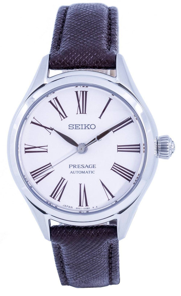 Seiko Presage Leather White Dial Automatic SPB233 SPB233J1 SPB233J Women's Watch