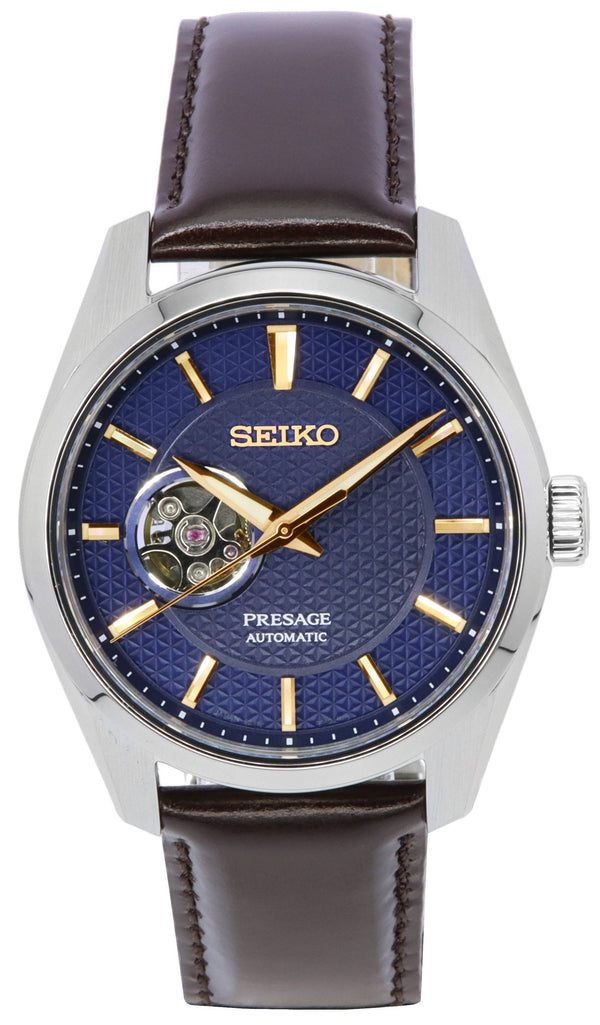 Seiko Presage Sharp Edged Midnight Blue Open Heart Dial Automatic SPB311 SPB311J1 SPB311J 100M Men's Watch