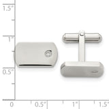 Chisel Stainless Steel Polished .03 Carat Diamond Cufflinks