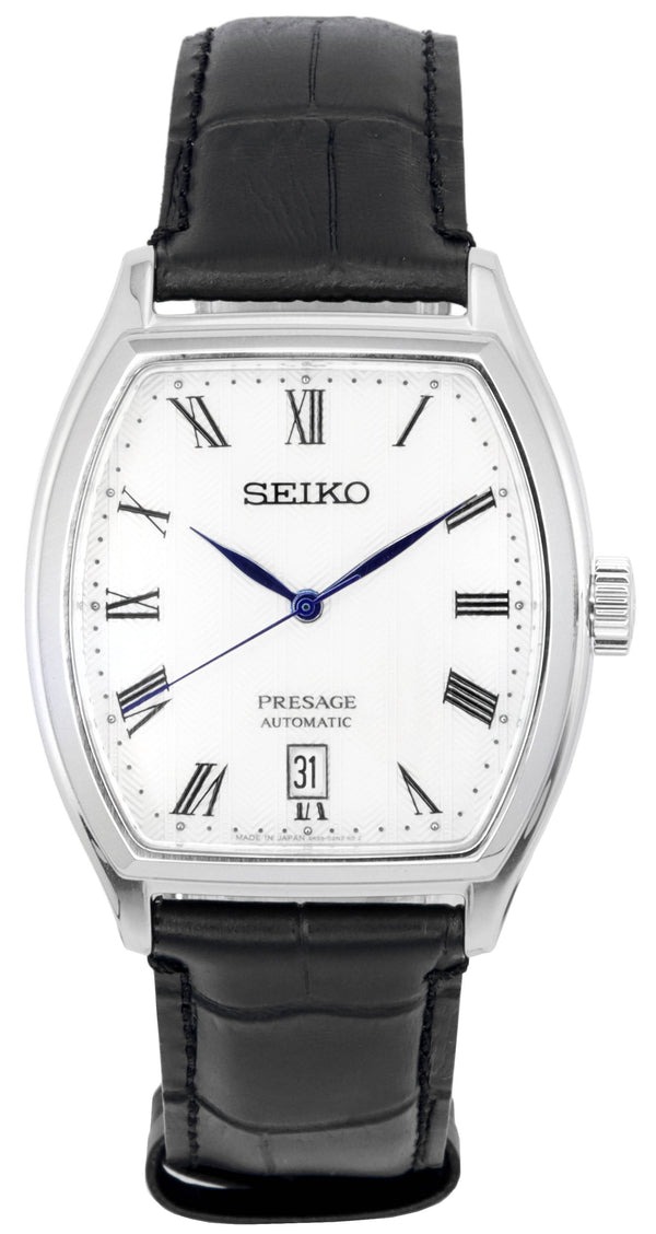 Seiko Presage Leather Strap White Dial Automatic SRPD05 SRPD05J1 SRPD05J Men's Watch