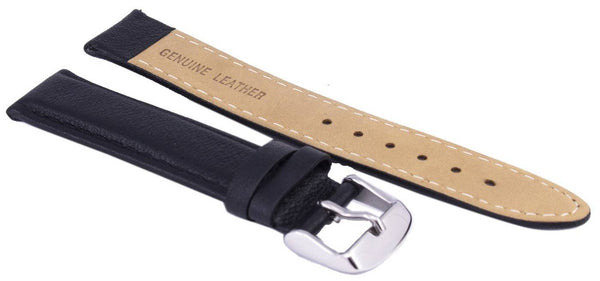 Black Ratio Brand Leather Watch Strap 18mm