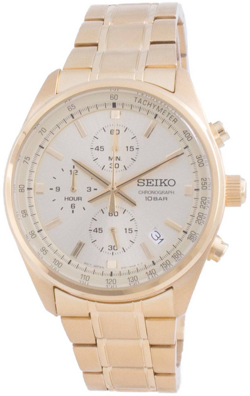 Seiko Chronograph Quartz SSB382 SSB382P1 SSB382P 100M Men's Watch