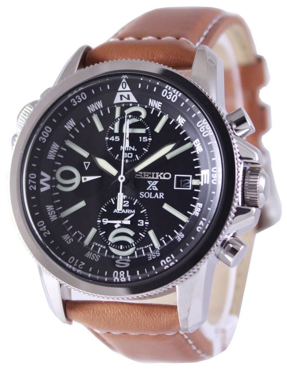 Seiko Solar Alarm Chronograph SSC081 SSC081P1 SSC081P Men's Watch