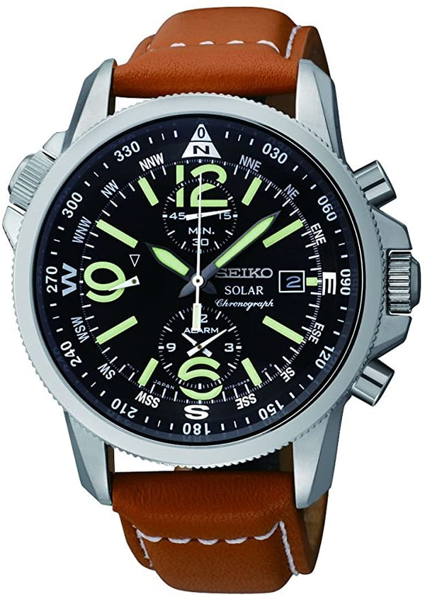 Seiko Solar Alarm Chronograph SSC081 SSC081P1 SSC081P Men's Watch