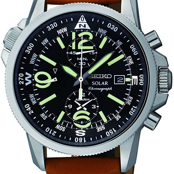 Seiko Solar Alarm Chronograph SSC081 SSC081P1 SSC081P Men's Watch