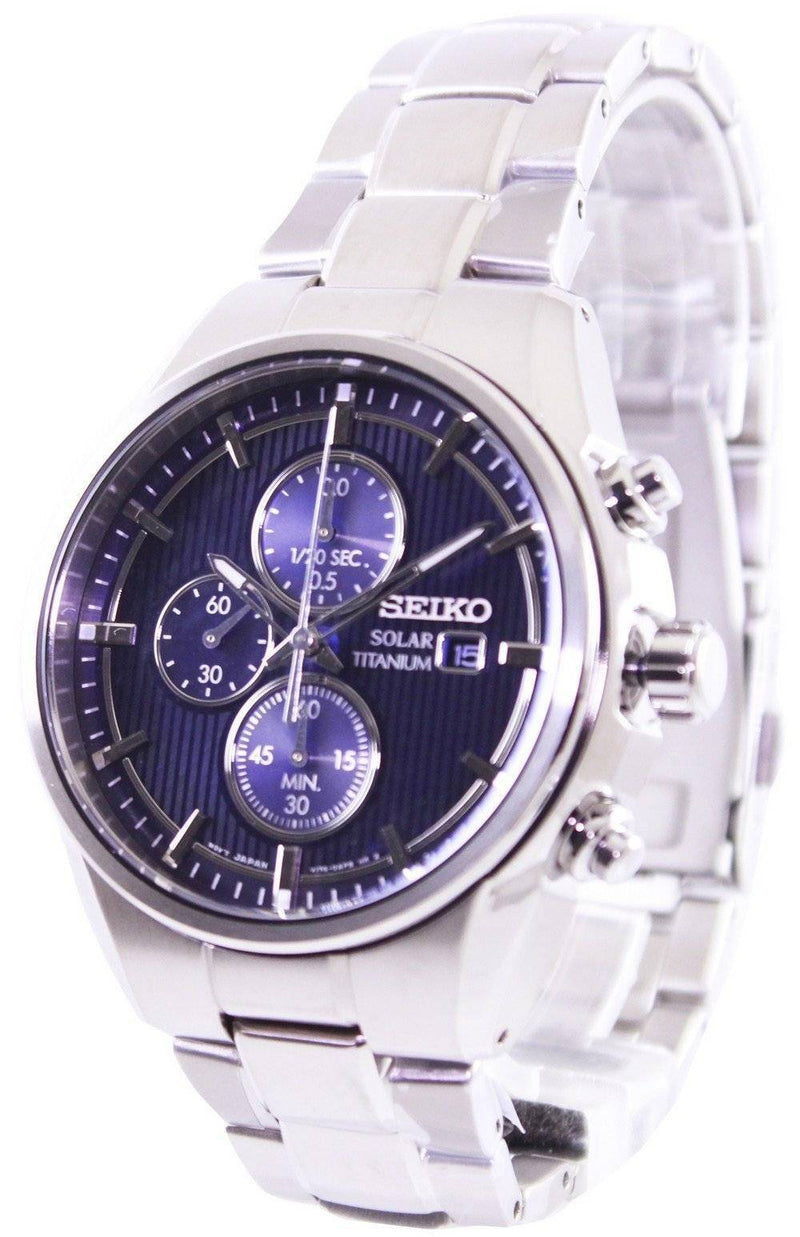 Seiko Solar Titanium Chronograph SSC365 SSC365P1 SSC365P Men's Watch