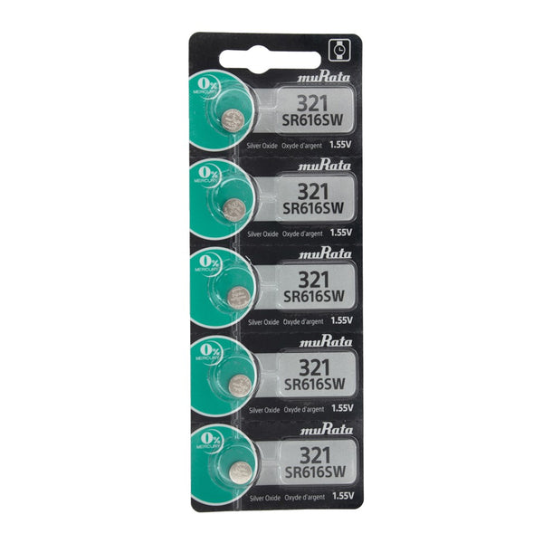 Pkg/5 Type 321 MuRata Watch Battery Tear Strip