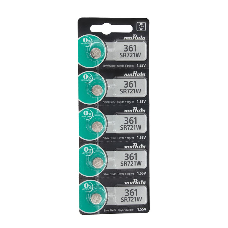 Pkg/5 Type 361 MuRata Watch Battery Tear Strip