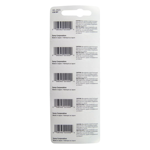Pkg/5 Type 386/301 SONY-MuRata Watch Battery Tear Strip