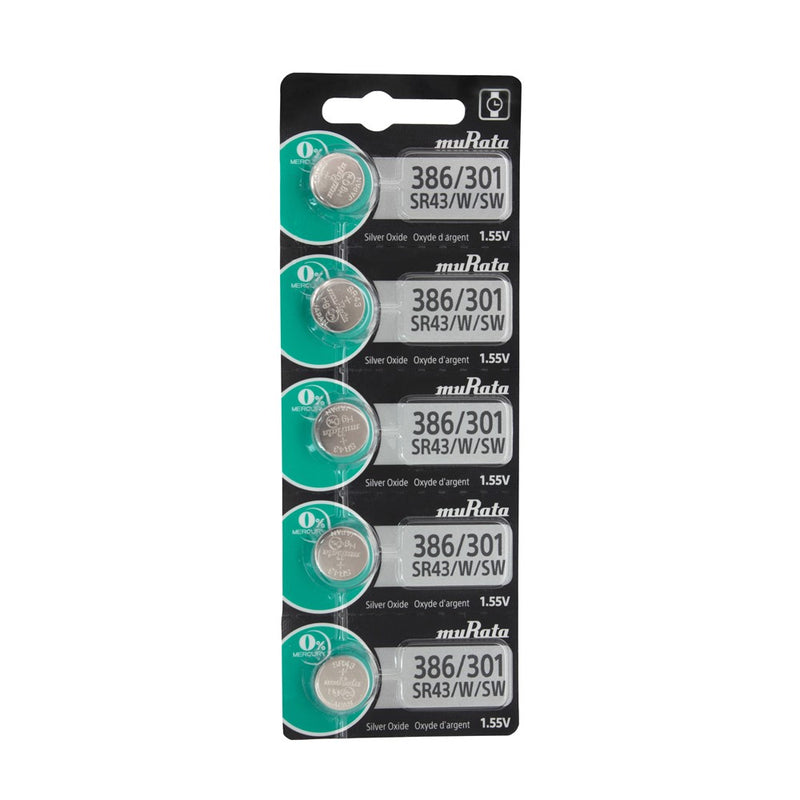 Pkg/5 Type 386/301 SONY-MuRata Watch Battery Tear Strip