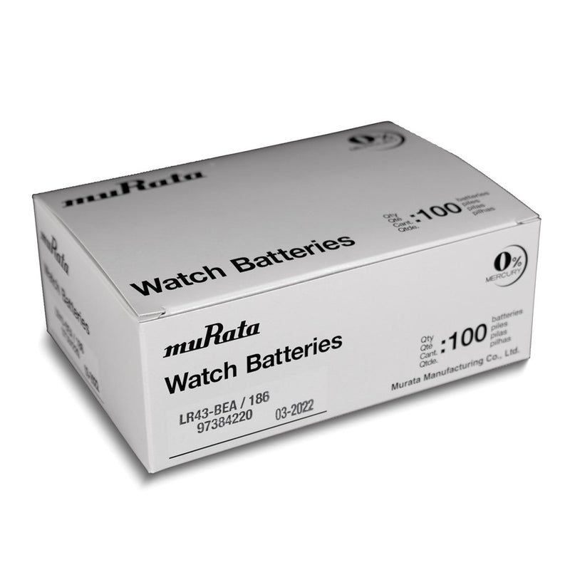 Pkg/5 Type LR43 MuRata Alkaline Battery Tear Strip