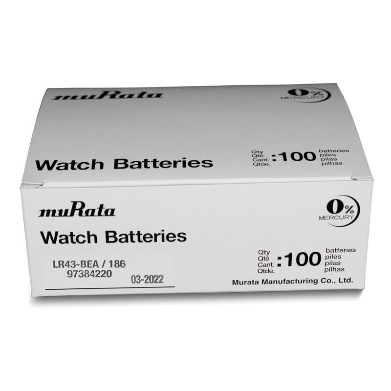 Pkg/5 Type LR43 MuRata Alkaline Battery Tear Strip