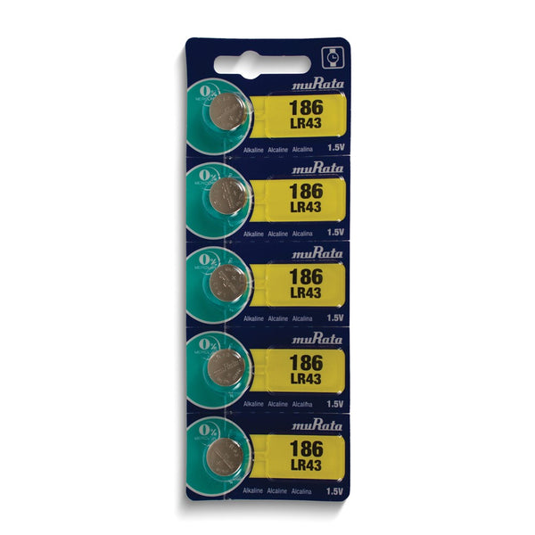 Pkg/5 Type LR43 MuRata Alkaline Battery Tear Strip