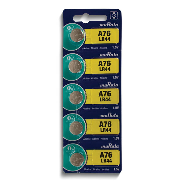 Pkg/5 Type LR44 MuRata Alkaline Battery Tear Strip