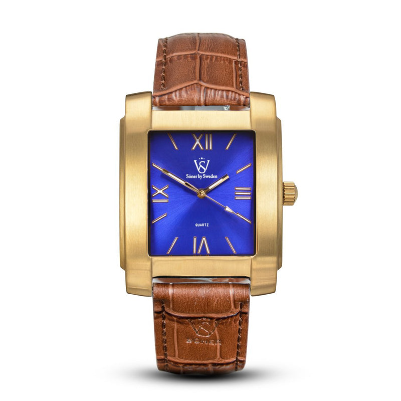 SQUARE MEN'S WATCH - LEGACY A Brushed gold - Blue dial