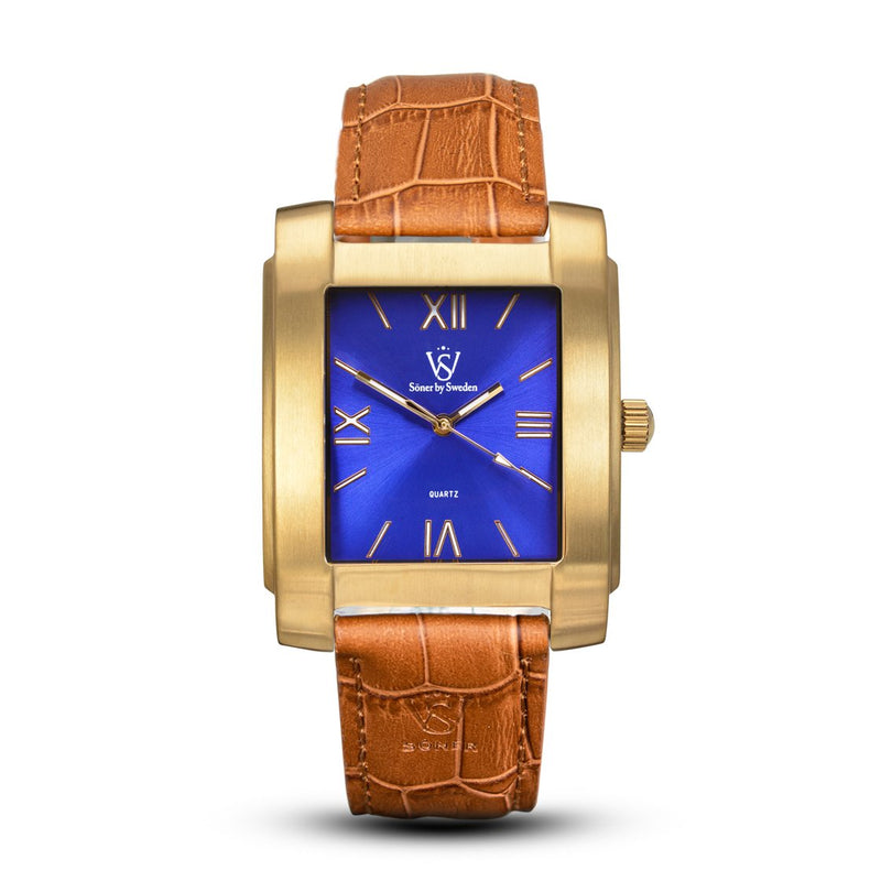 SQUARE MEN'S WATCH - LEGACY A Brushed gold - Blue dial