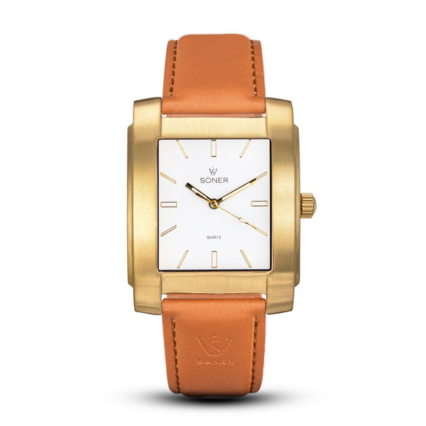 SQUARE MEN'S WATCH - LEGACY M Brushed gold - White dial